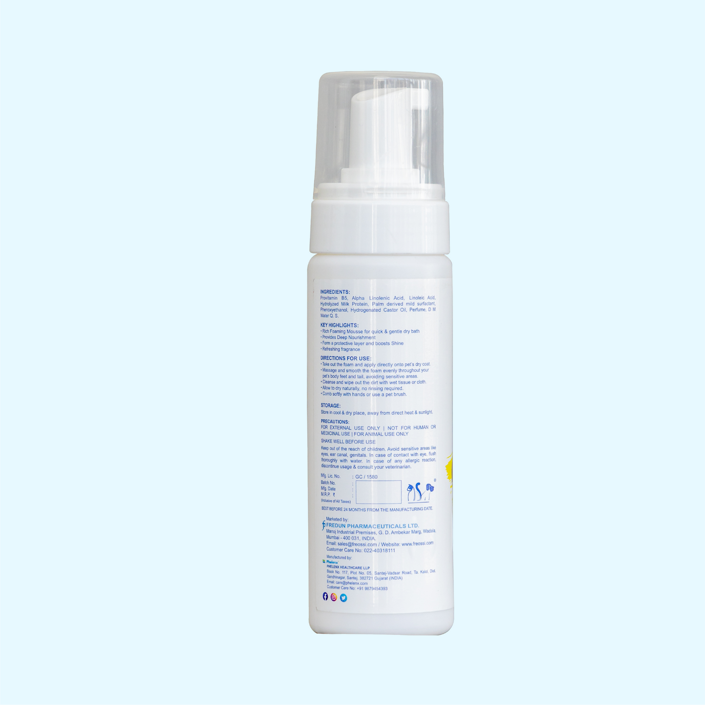 Dry Bath Mousse - Best Waterless Shampoo for Dogs, Cats, Puppies & Kittens